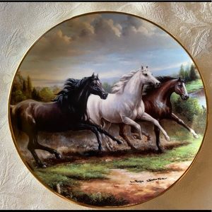 Franklin Mint Horse Plate “Racing the Wind” by John Stanford